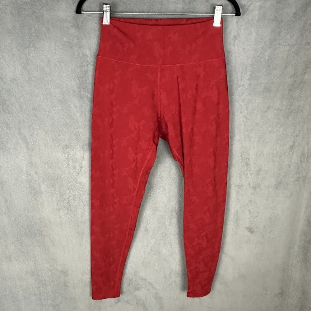 Buff Bunny Leggings Womens Large Maroon Camo Active Workout Gym Comfort Stretch